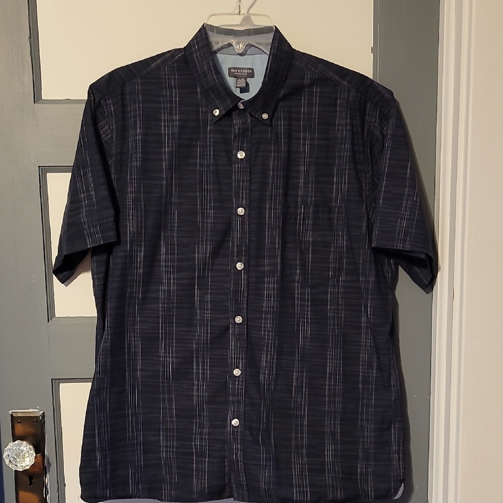 Van Heusen Navy Blue Casual Button Down Shirt